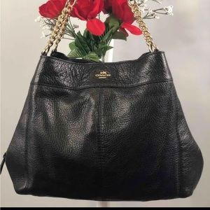 Lexy Chain shoulder bag (Coach F22210) Black/Gold -preowned